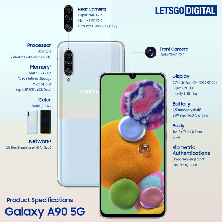 samsung a90 5g dimensions