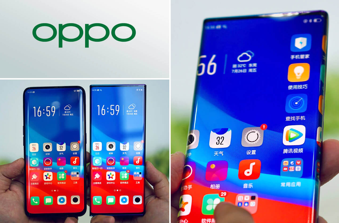 Oppo telefoon curved display