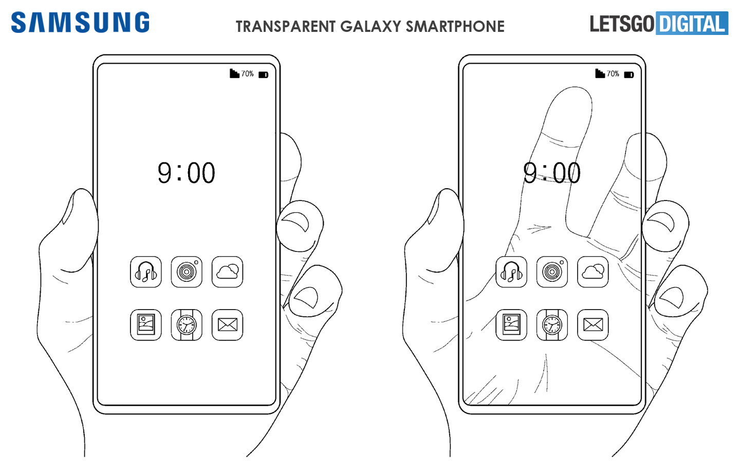 Transparante Samsung telefoon