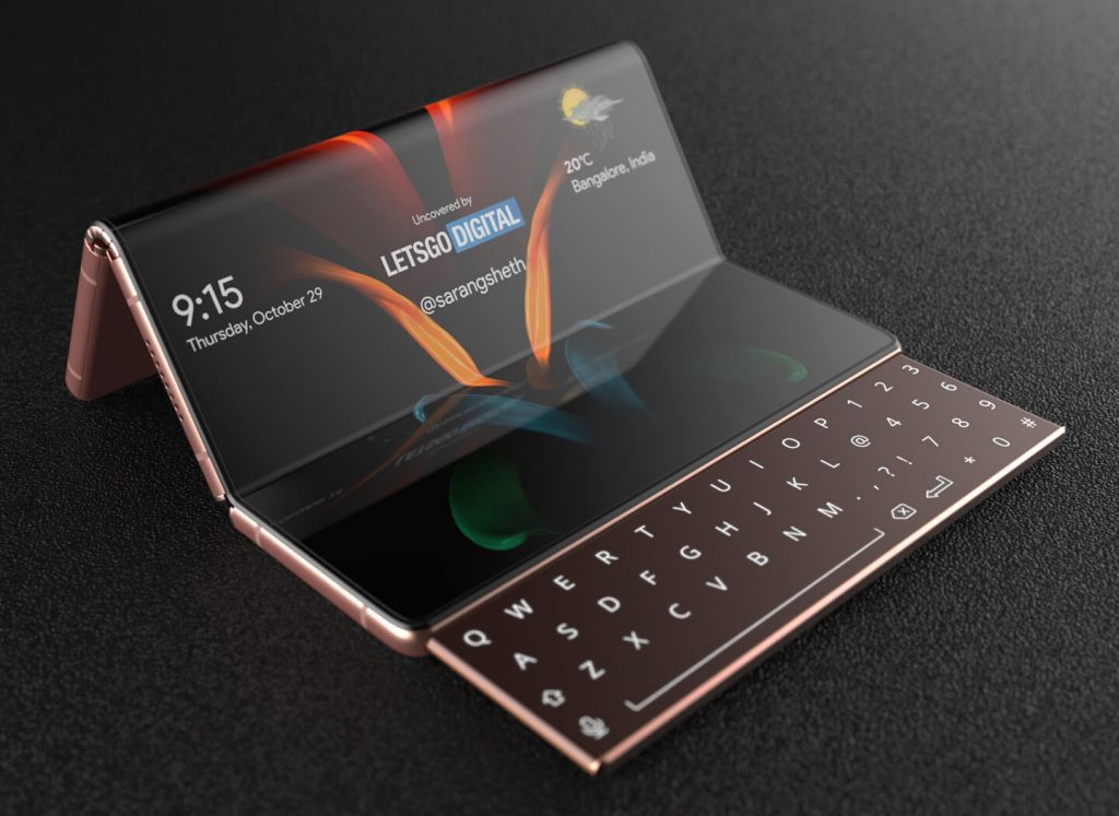 Samsung Galaxy Z Fold smartphone met sliding keyboard LetsGoDigital