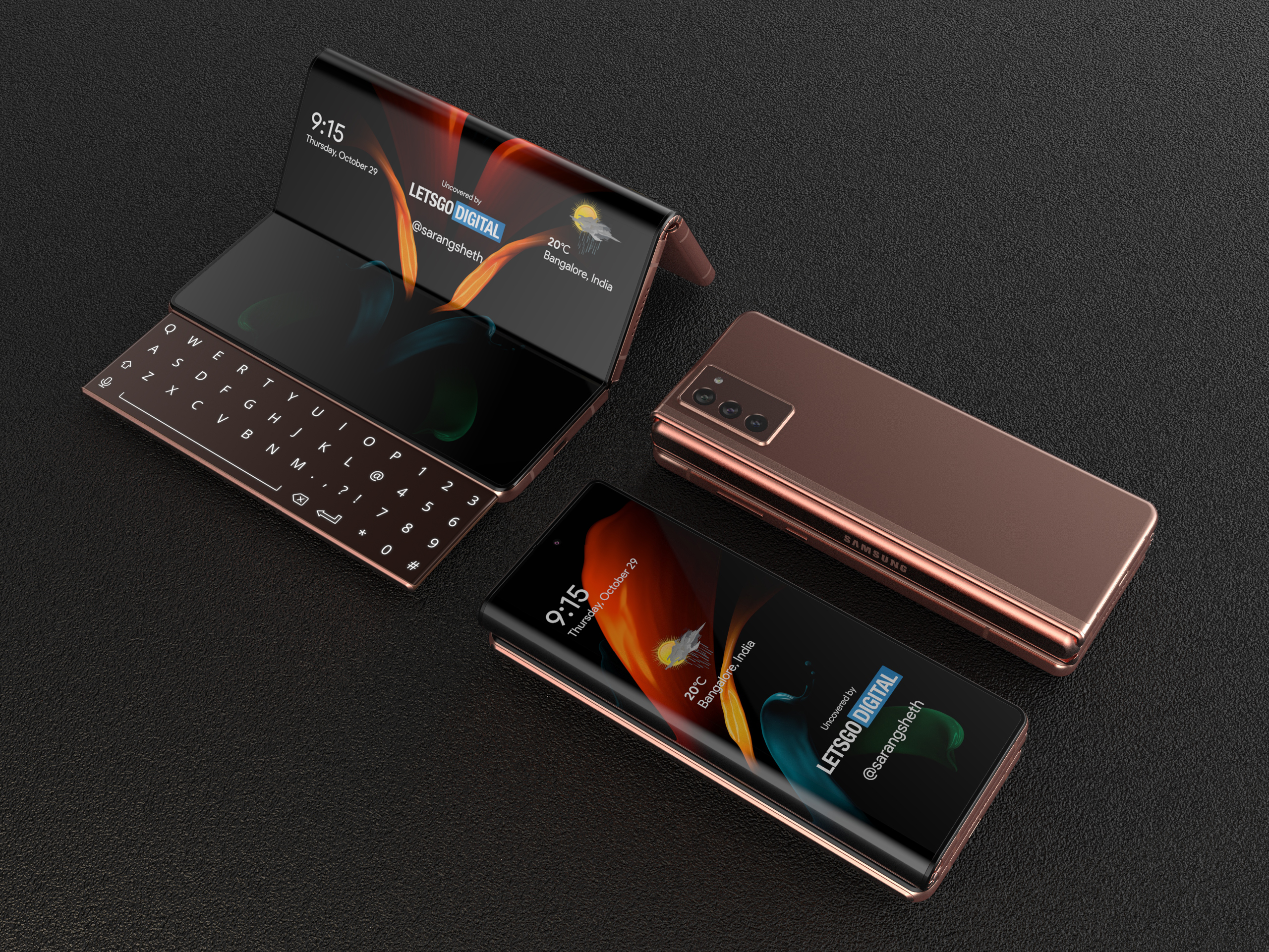 schotel kan zijn Terugspoelen Samsung Galaxy Z Fold smartphone met sliding keyboard | LetsGoDigital