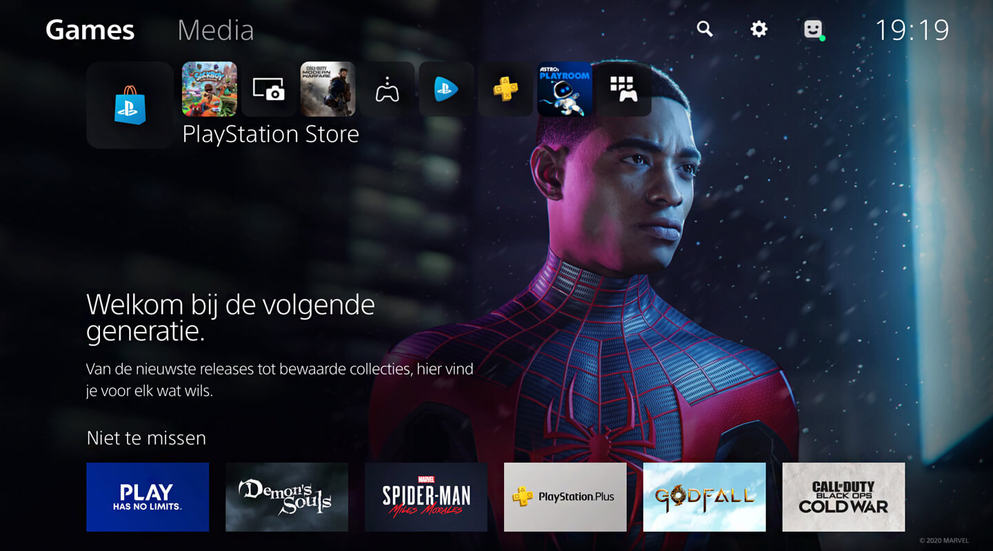 Playstation 5 home screen