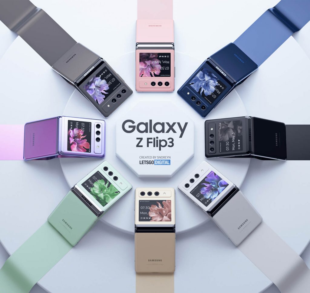 Galaxy Z Flip 3 foldable van Samsung verschijnt in 8 ...