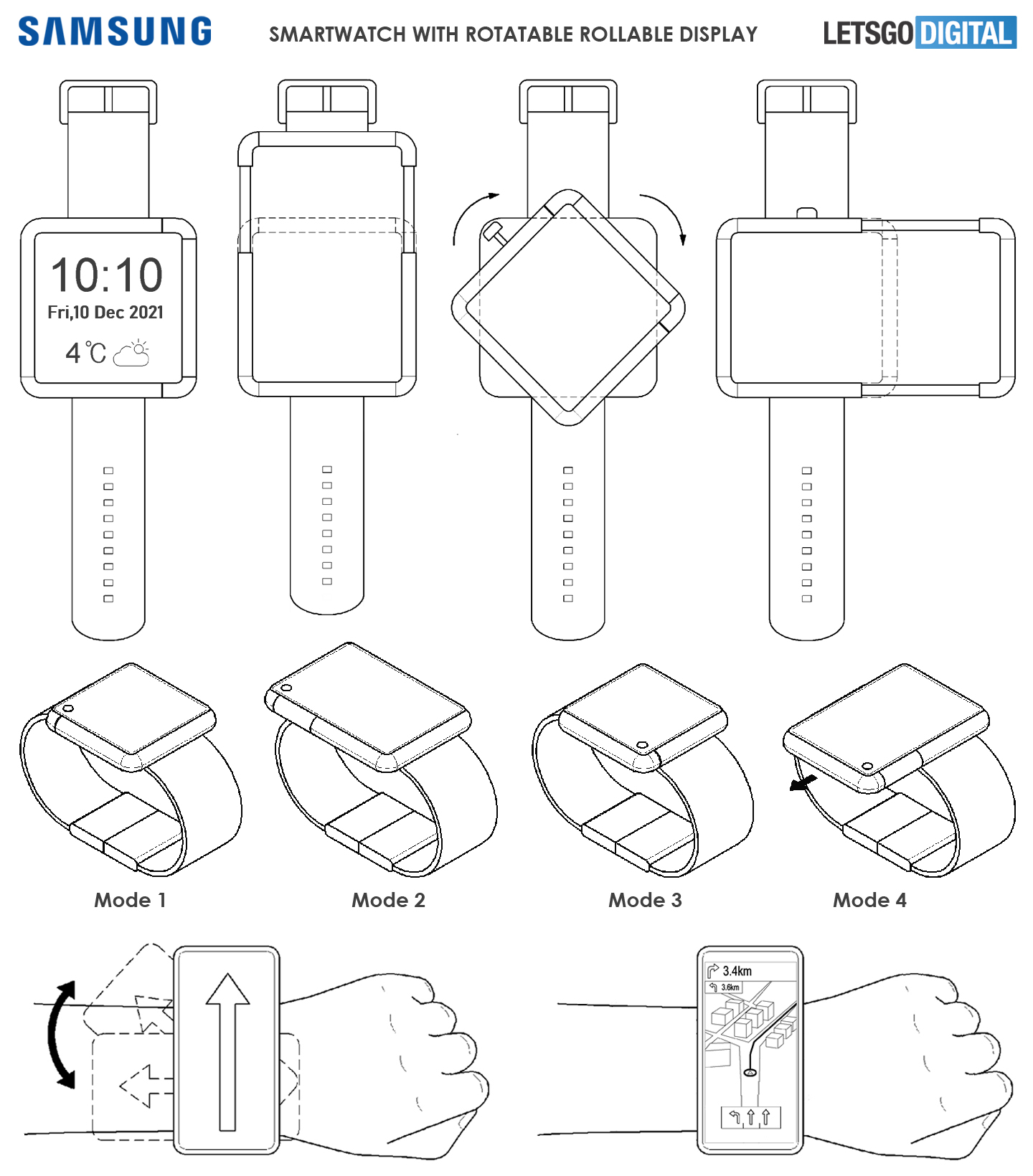 Samsung smartwatch oprolbaar display