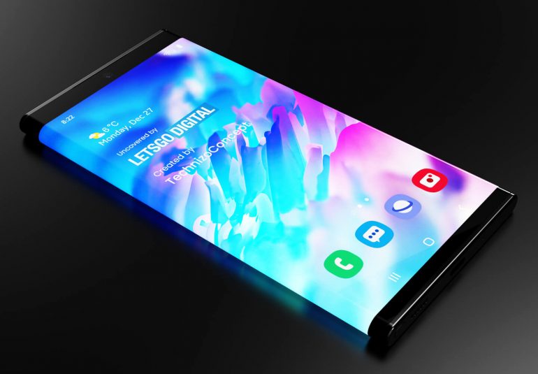 Samsung wraparound display smartphone met S Pen support LetsGoDigital